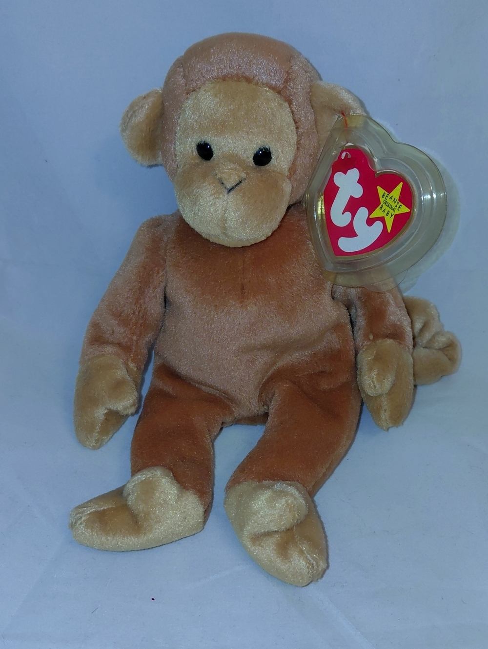 RETIRED 95 “ BONGO “ THE MONKEY TY BEANIE BABY WITH TAG BORN ON: 8/17/1995